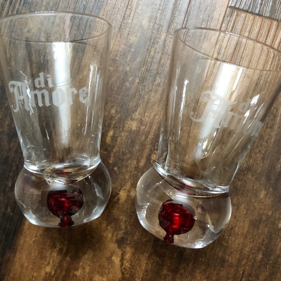 Set of two 2.5 - 3 ounce cordial liqueur glasses di Amore handblown shot glasses - Picture 5 of 8